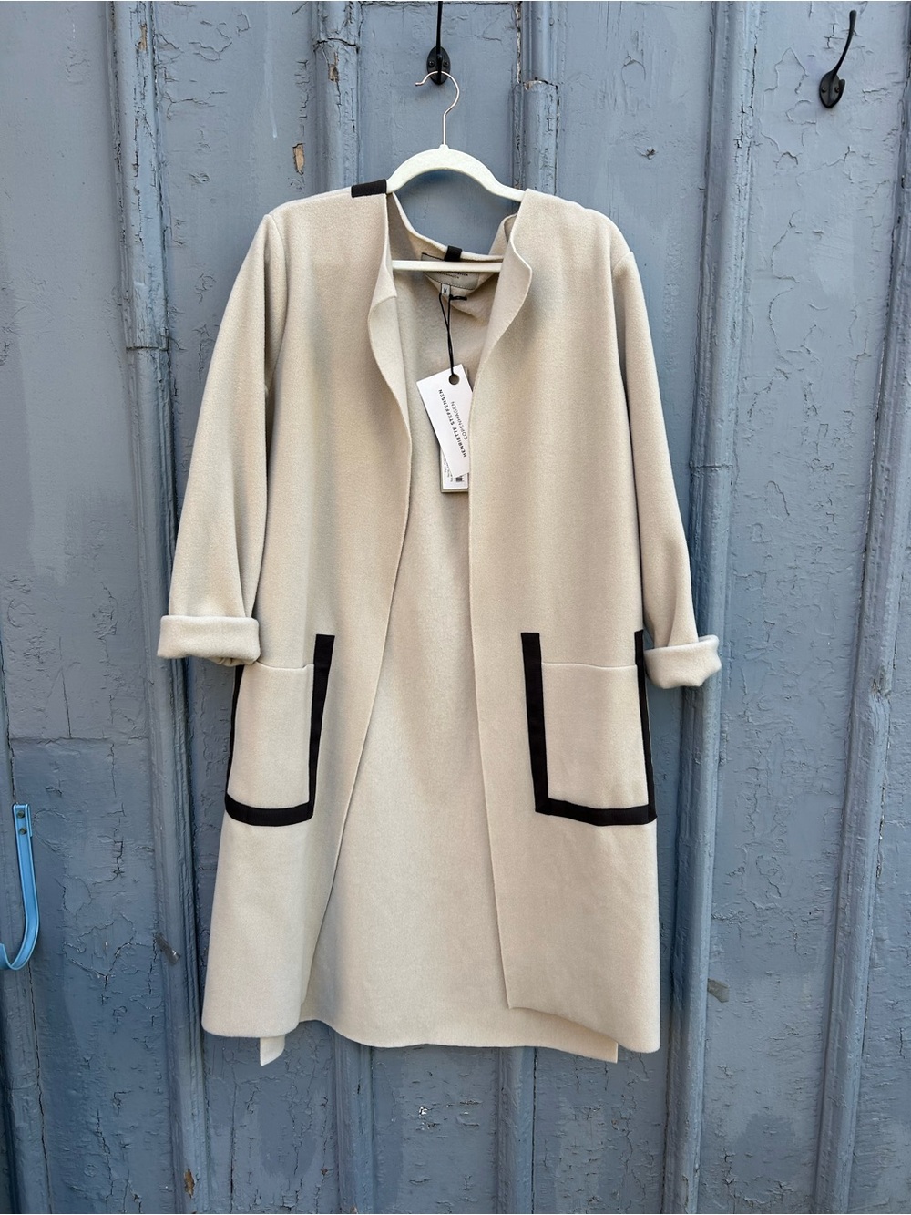 Henriette Steffensen Kit Grey Band Cardigan duster, BNWT, size Small
